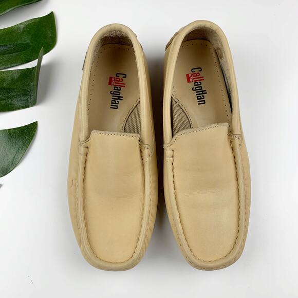 Callaghan Moccasins Slip On Shoes Tan Leather Flats Women's 37 US 6.5 - Picture 2 of 14